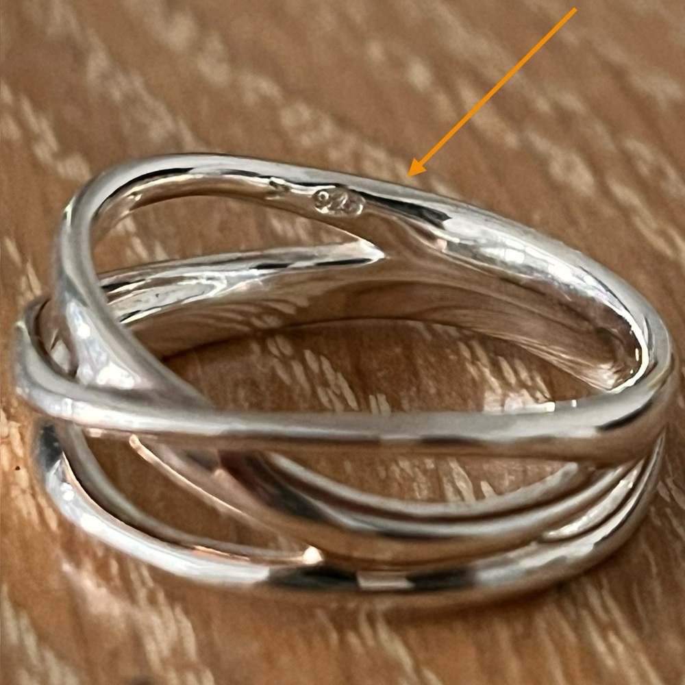 Monica Vinader Nura Crossover Ring Sterling Silver 925, Size 7.5 - Picture 4 of 6